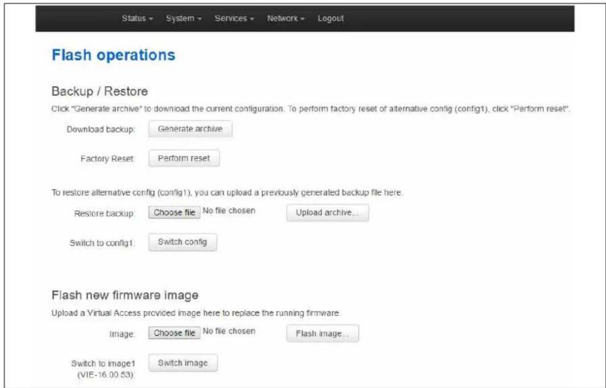 Virtual Access GW3300 - Exporting a configuration file using the web interface for software versions pre- 72.002 - 1