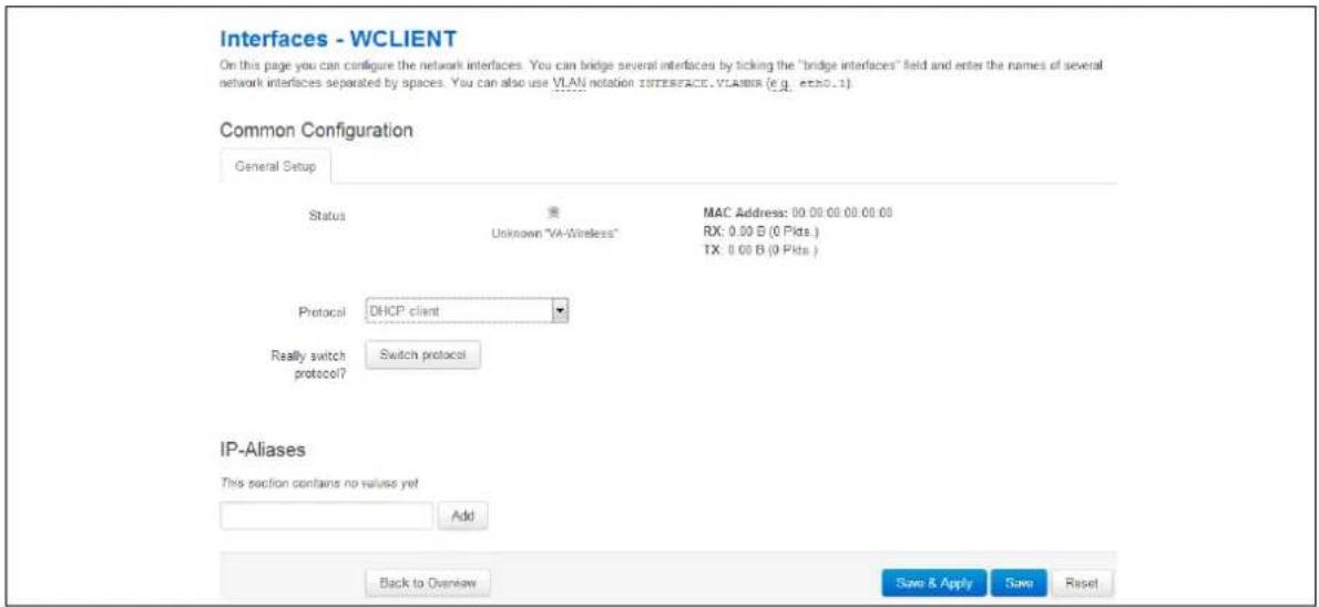 Virtual Access GW3300 - Creating a WiFi in Client mode using the web interface - 1