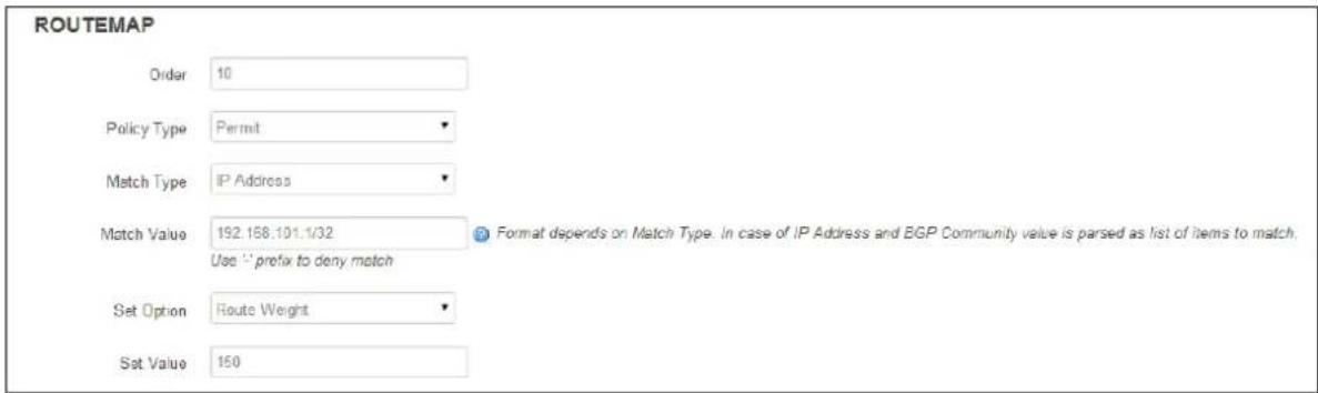 Virtual Access GW3300 - Optionally configure a BGP route map - 1