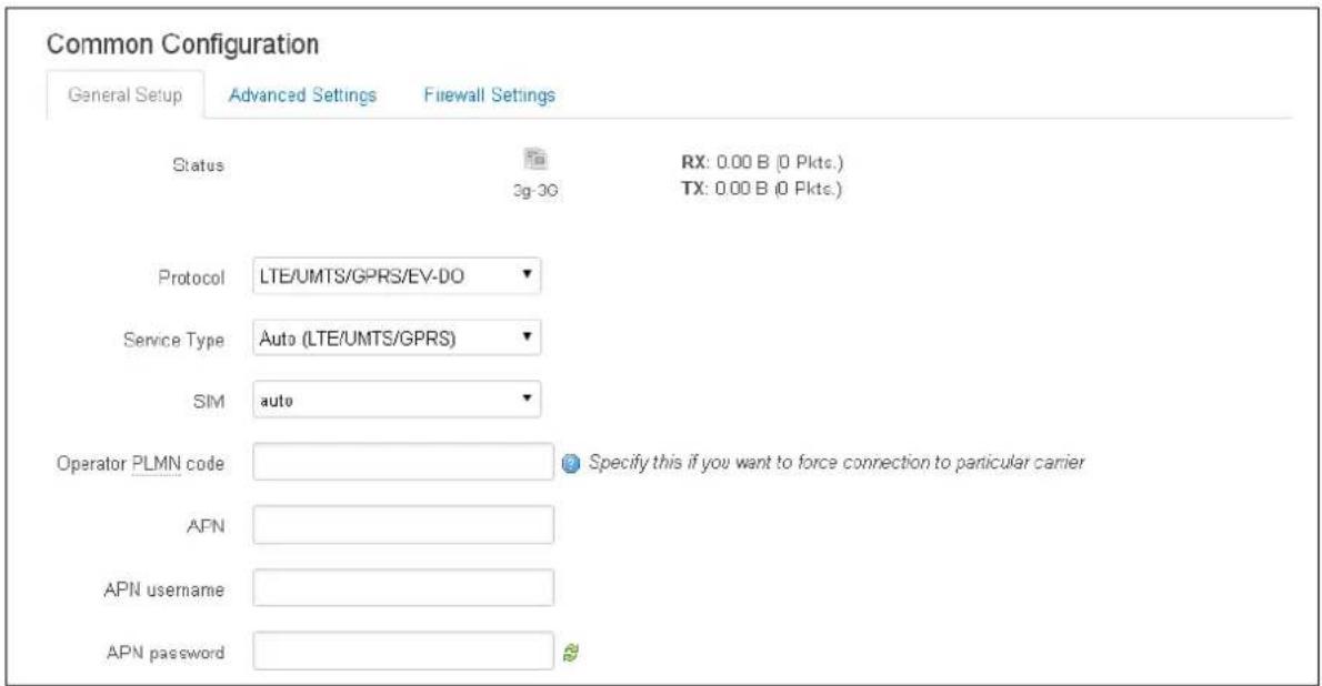 Virtual Access GW3300 - Mobile interface: general setup - 1