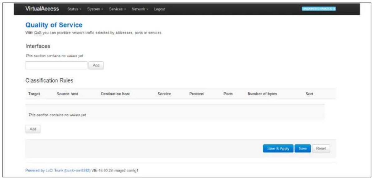 Virtual Access GW3300 - Configuring QoS using the web interface - 1