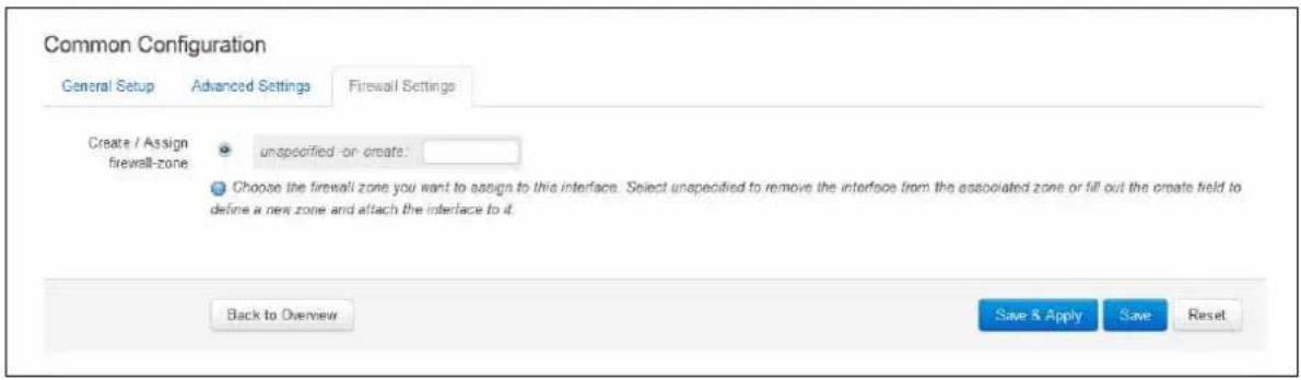 Virtual Access GW3300 - Mobile interface: firewall settings - 1