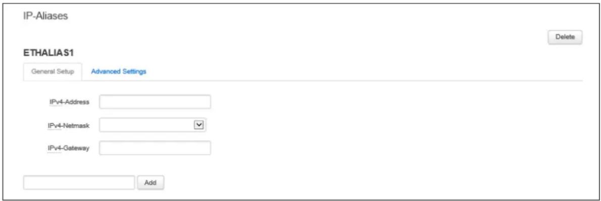 Virtual Access GW3300 - IP-aliases: general setup - 1