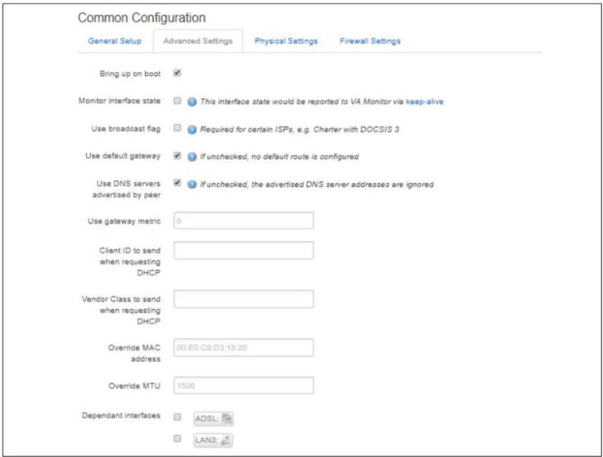 Virtual Access GW3300 - Common configuration: advanced settings - 1