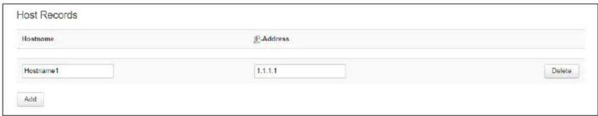 Virtual Access GW3300 - Configuring local host files entries using the web interface - 2