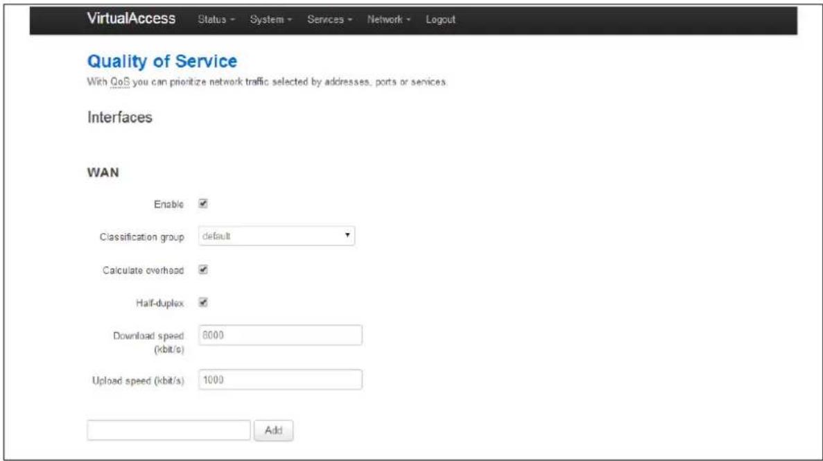 Virtual Access GW3300 - Configuring QoS using the web interface - 2