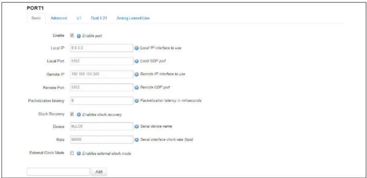 Virtual Access GW3300 - Configuring port settings using the web interface - 1