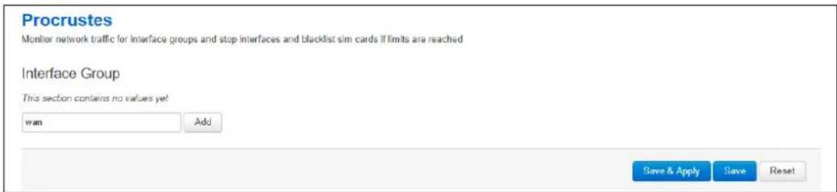 Virtual Access GW3300 - Configuring data usage using the web interface - 1