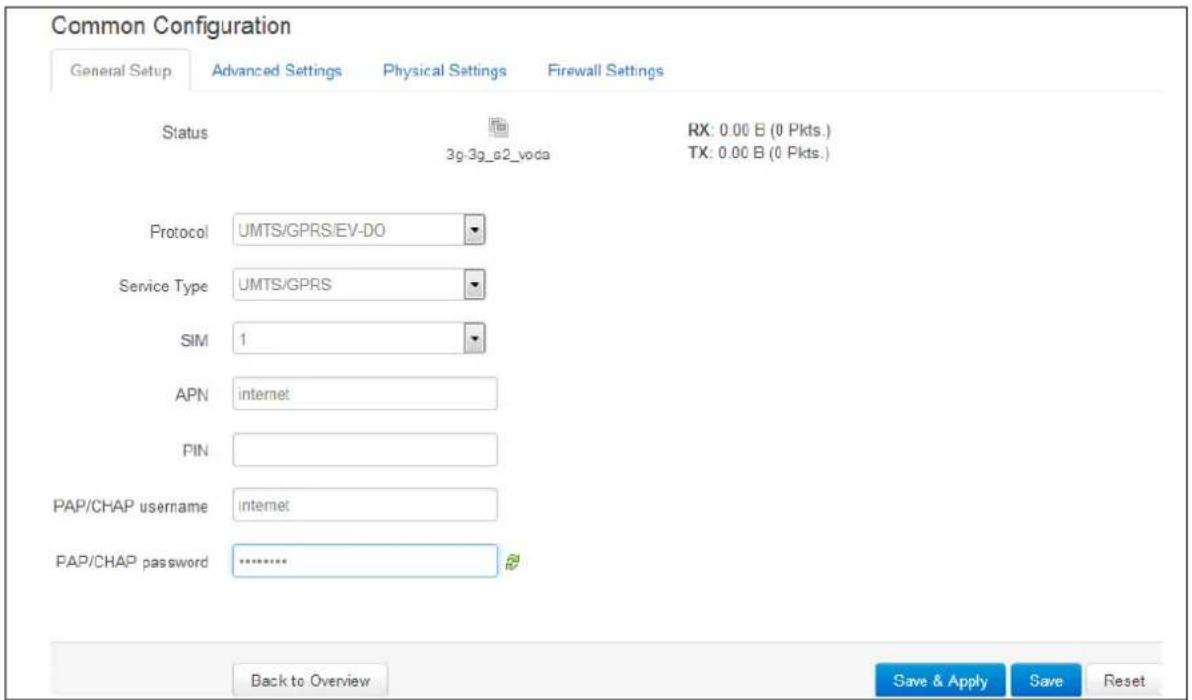 Virtual Access GW3300 - Create a primary predefined interface - 3