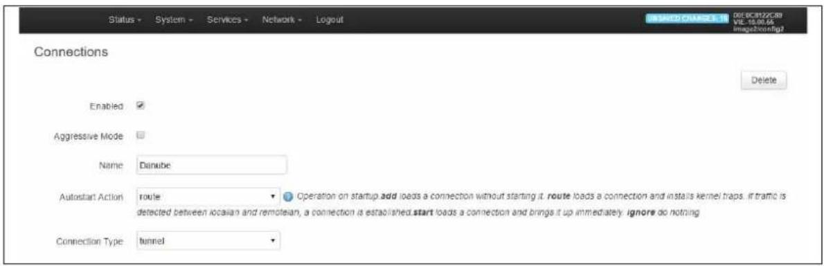 Virtual Access GW3300 - Common settings: configure connection - 1