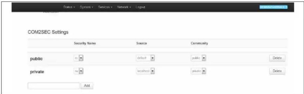 Virtual Access GW3300 - Com2Sec settings - 1