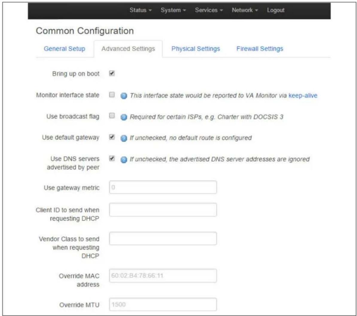 Virtual Access GW3300 - Common configuration: advanced settings - 1