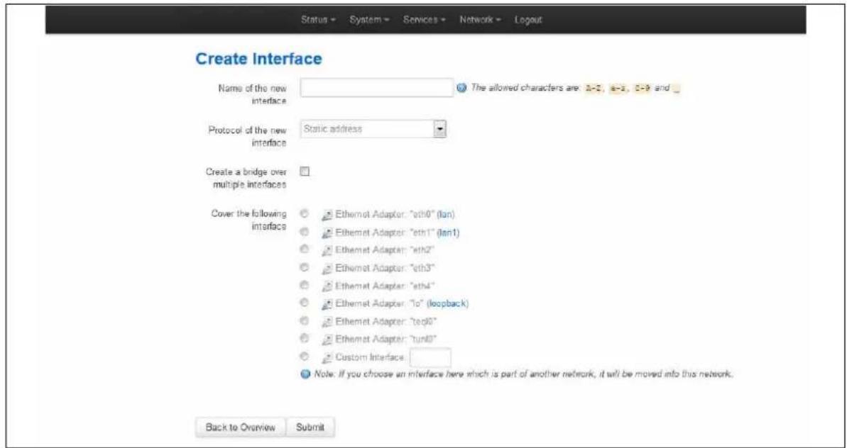 Virtual Access GW3300 - Interface overview: creating a new interface - 1