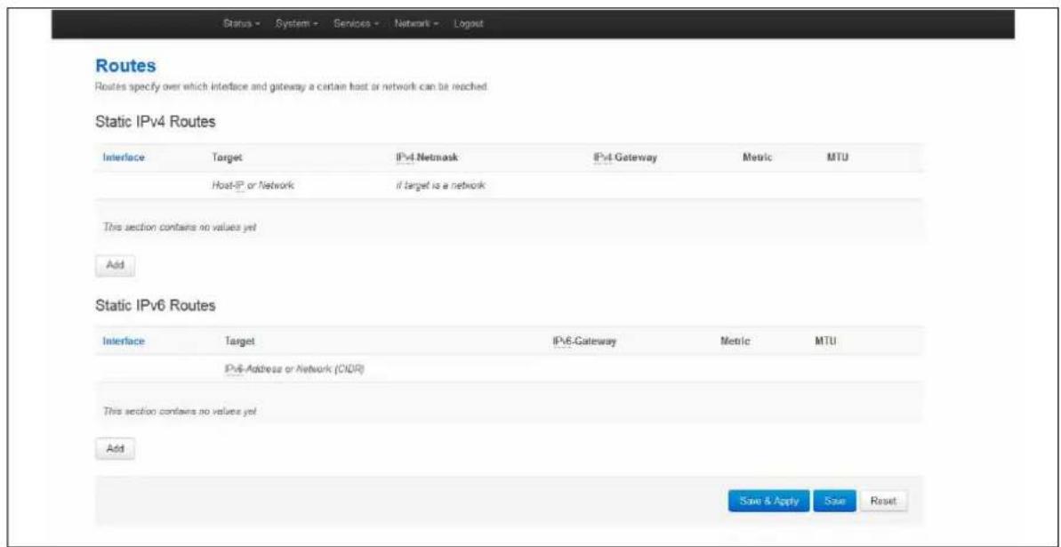 Virtual Access GW3300 - Configuring static routes using the web interface - 1