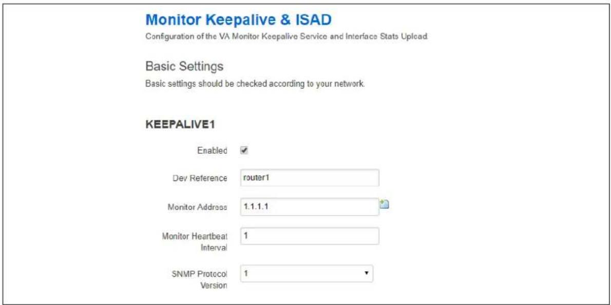 Virtual Access GW3300 - Configuring keepalive heartbeat using the web interface - 1