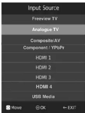 BUSH 40/402UHD - Choosing Mode Input/Source - 1