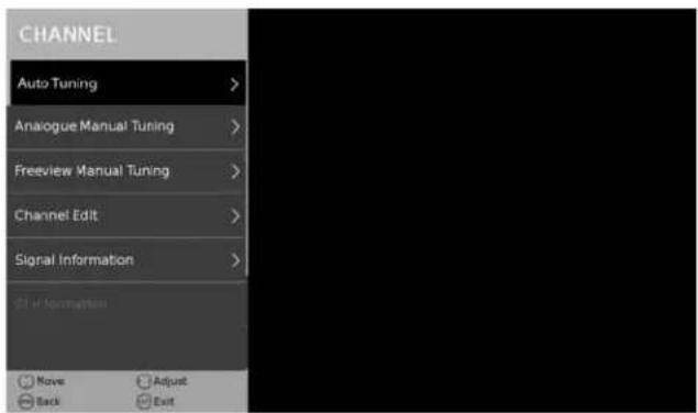 BUSH 40/402UHD - Channel Menu - 1