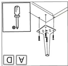 Technical diagram showing a screwdriver installation with labeled components and connection symbols