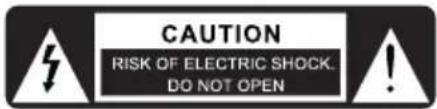 CAUTION RISK OF ELECTRIC SHOCK. DO NOT OPEN
