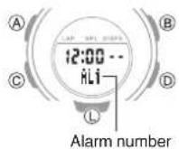 CASIO Baby-G BSA-B100-7AER - Configuring Alarm Settings - 1