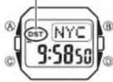 CASIO Baby-G BGD-560-7ER - To toggle a city code time between Standard Time and Daylight Saving Time - 1