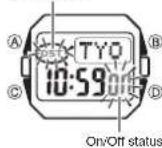 CASIO Baby-G BGD-560-7ER - To toggle the Timekeeping Mode time between DST and Standard Time - 1