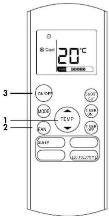 Coal 20°C FAN 300000000 ON/OFF MODE TEMP SLEEP LED FOLLOW ME SHORT CUT TIMER ON TIMER OFF 1 2 3