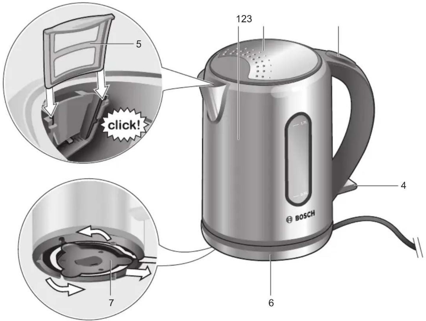123 5 click! 17L 4 BOSCH 6 7