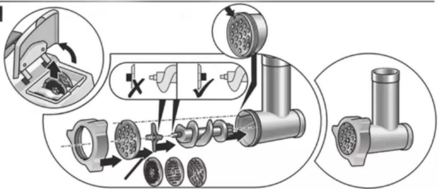 Technical diagram illustrating the assembly process of a stainless steel kitchen, showing tool path and component alignment.