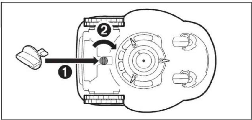 Diagram of a vehicle interior with labeled parts and directional arrows indicating movement or positioning.