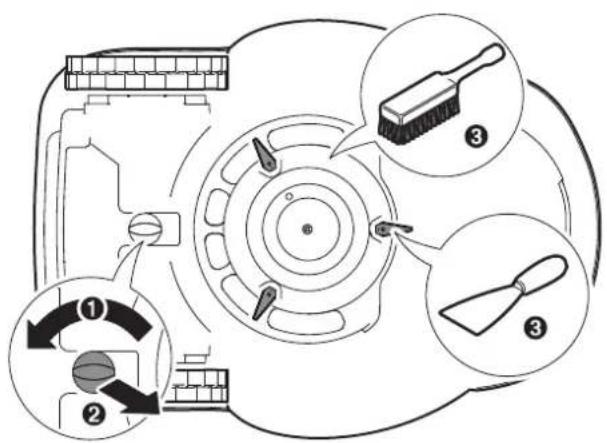 Diagram illustrating a mechanical or electrical component with numbered parts and directional arrows indicating motion or assembly.