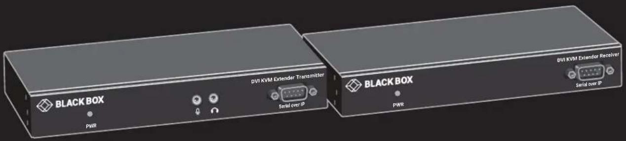 BLACK BOX PWR DVI KVM Extender Transmitter Serial over IP BLACK BOX PWR DVI KVM Extender Receiver Serial over IP