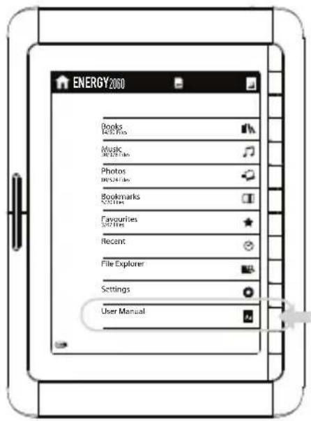 ENERGY SISTEM Book 2060 - reading the User's ManUal on the eBookEnergy 2060 - 1