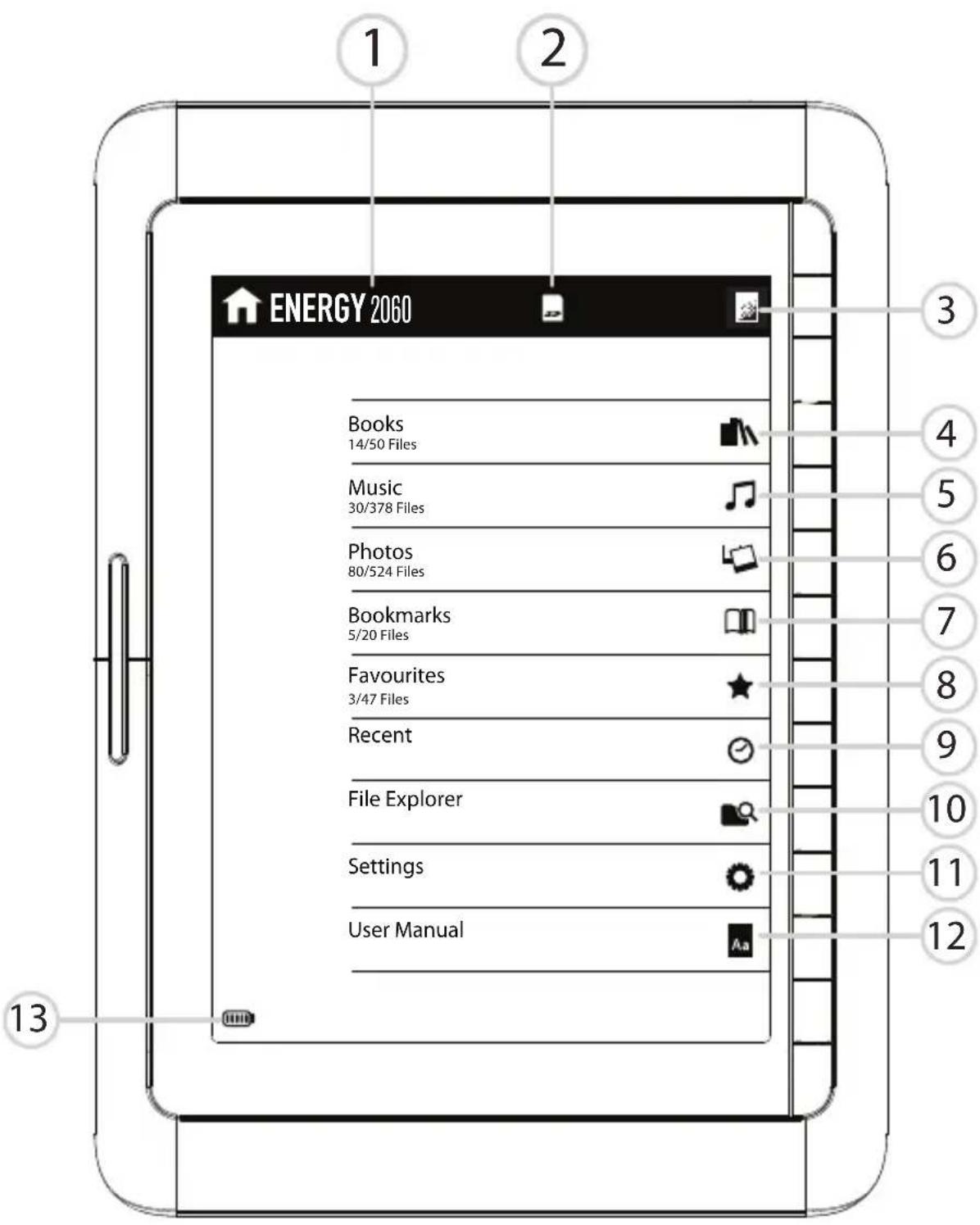 ENERGY SISTEM Book 2060 - Main MenU - 1