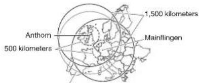 1,500 kilometers Anthom 500 kilometers Mainflingen