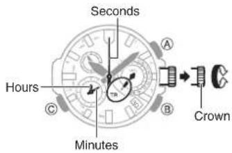Seconds Hours Minutes Crown