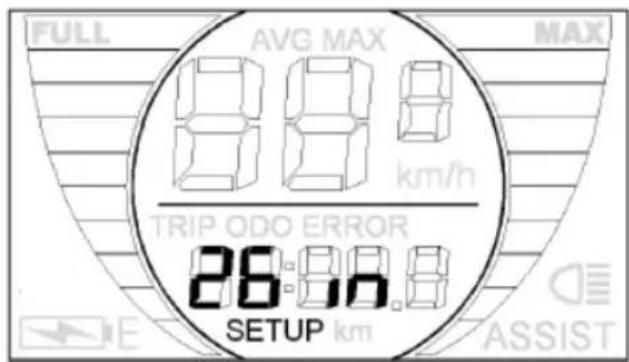 FULL AVG MAX MAX 88.8 km/h TRIP ODO ERROR 26.86.8 SETUP km ASSIST