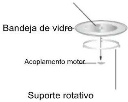 Bandeja de vidro Acoplamento motor Suporte rotativo