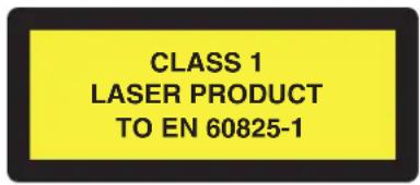 CLASS 1 LASER PRODUCT TO EN 60825-1