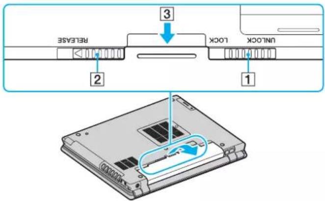 SONY Vaio VGN-BX195EP - To remove the battery pack - 1