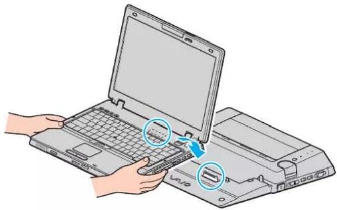 SONY Vaio VGN-BX195EP - Attaching Your Computer to the Multi Function Bay Docking Station - 5