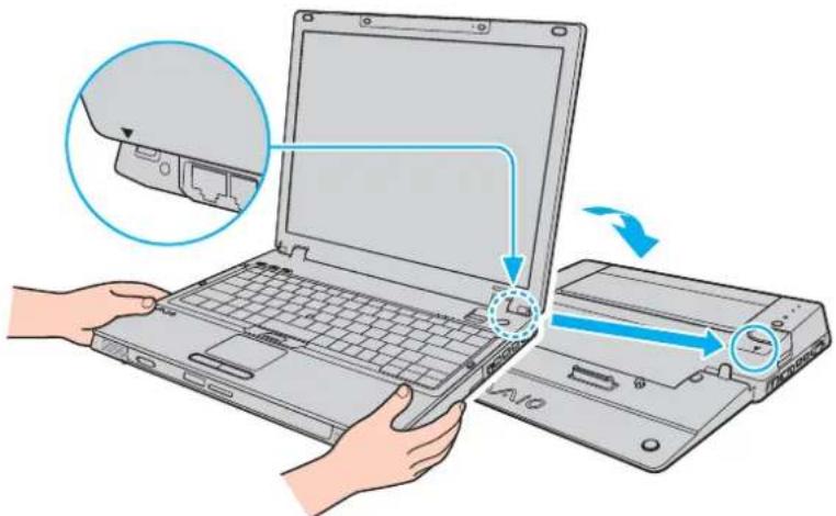 SONY Vaio VGN-BX61MN - Andocken des Computers an die Dockingstation mit Multifunktionsschacht - 4