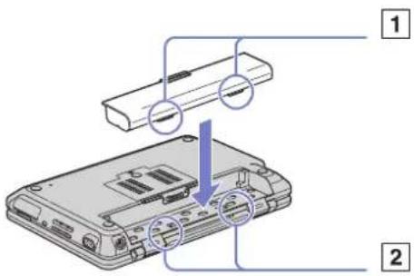 SONY Vaio VGN-A115Z - Inserting the battery pack (PCG-TR series) - 2