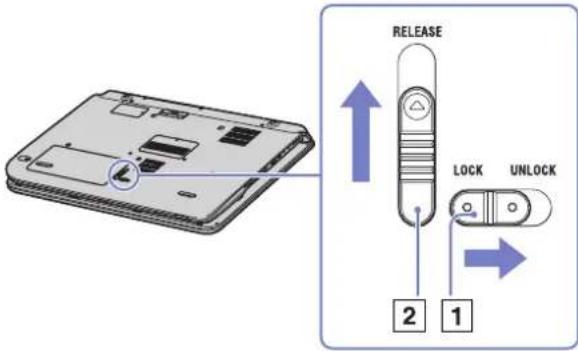 SONY Vaio VGN-A115Z - Inserting the battery pack (VGN-A series) - 1