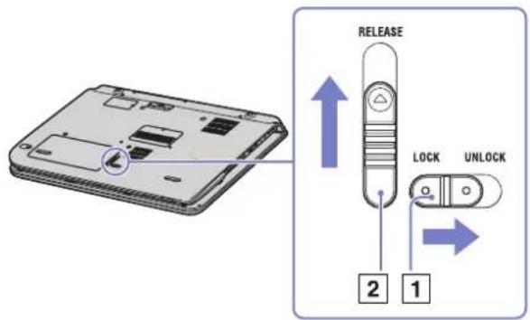 SONY Vaio VGN-A115Z - Removing the battery pack - 1