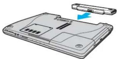 SONY Vaio VGN-FE41E - Einsetzen des Akkus - 3