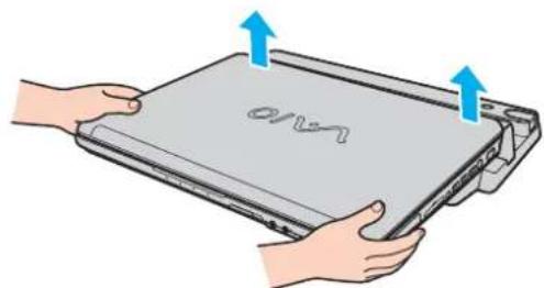 SONY Vaio VGN-FE41E - Trennen des Computers von der Dockingstation mit Multifunktionsschacht - 6