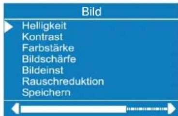 Bild Helligkeit Kontrast Farbstärke Bildschärfe Bildeinst Rauschreduktion Speichern