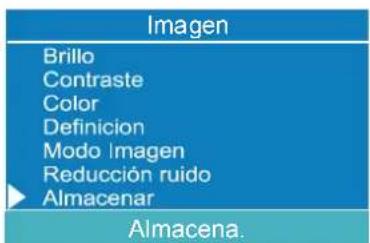 Imagen Brillo Contraste Color Definicion Modo Imagen Reducción ruido Almacenar Almacena.