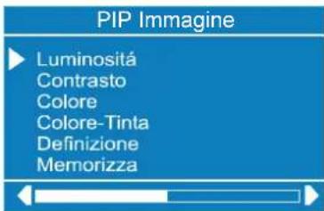PIP Immagine Luminosità Contrasto Colore Colore-Tinta Definizione Memorizza
